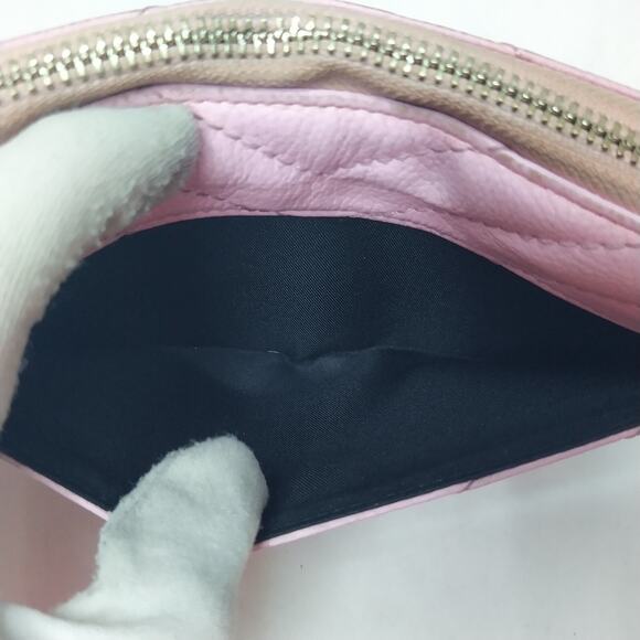 Rebecca Minkoff Pink Leather Chevron Quilted Zip Around Credit Card Wallet - Picture 7 of 16